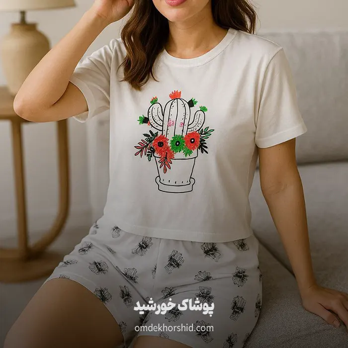 ست کراپ شورتک کاکتوس