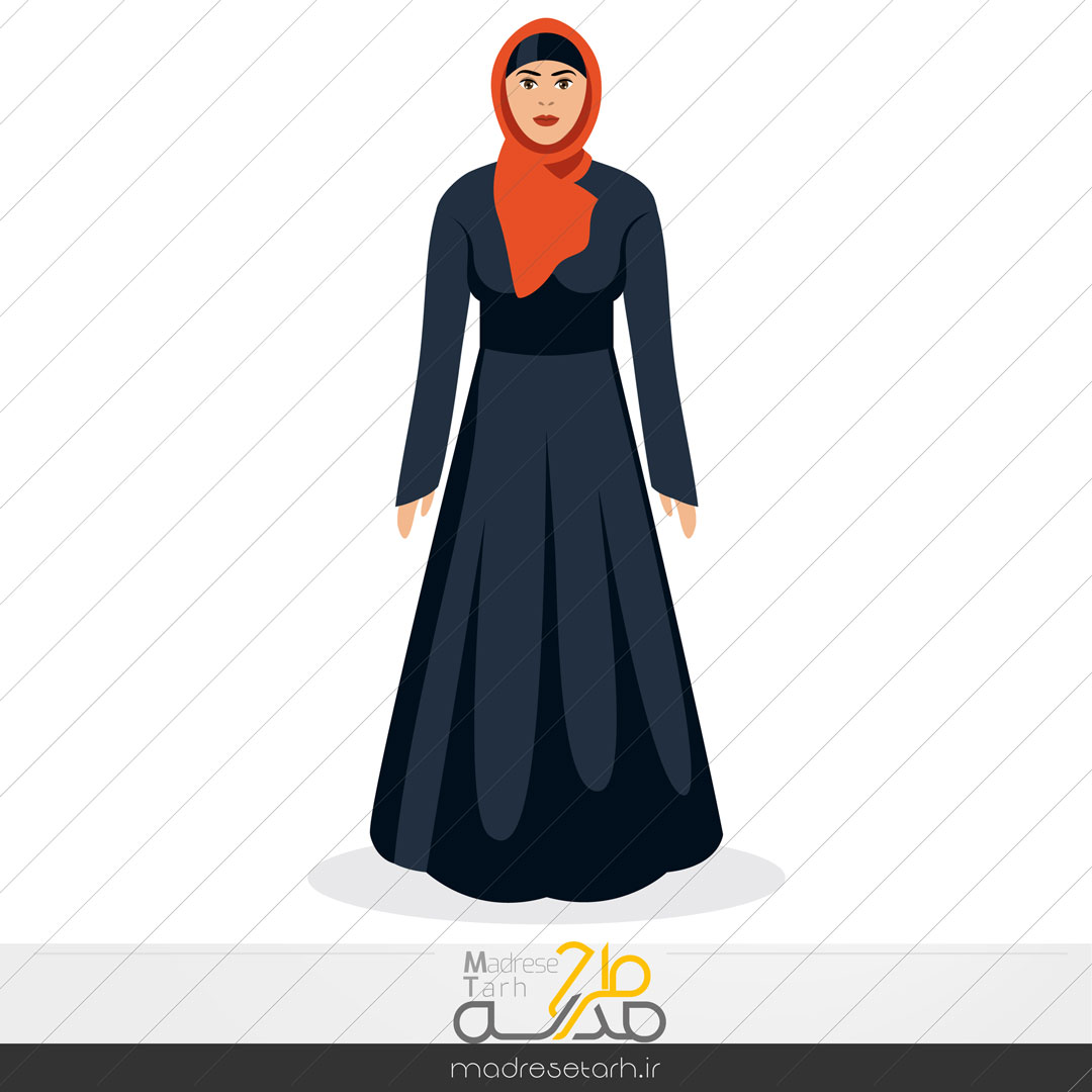 وکتور لایه باز طرح زن باحجاب