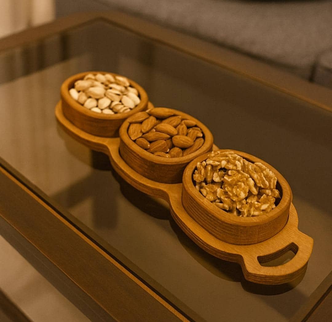 اردوخوری 3 خانه بیضی چوبی