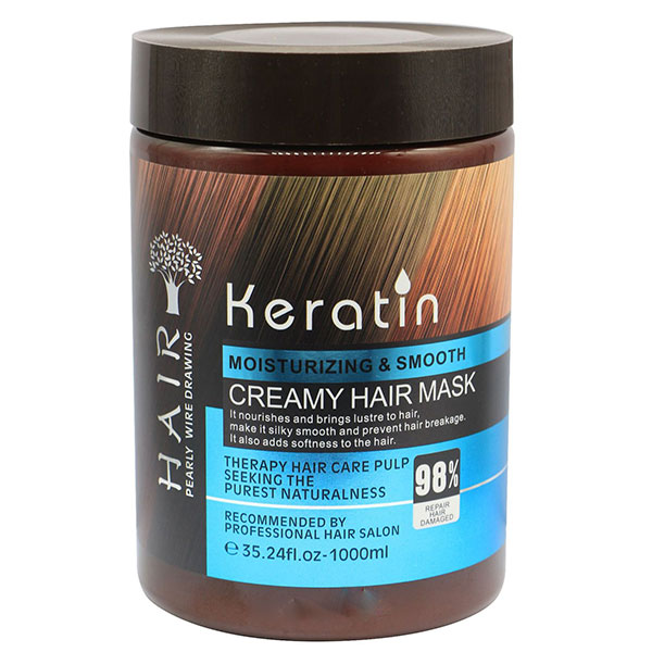 ماسک مو هیر مدل keratin (بدون سولفات) حجم 1000 میلی لیتر