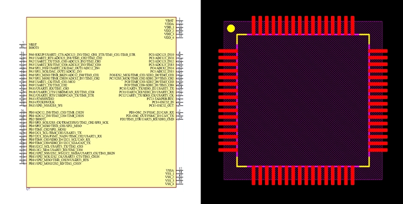 فوت پرینت میکروکنترلر STM32F103RET6