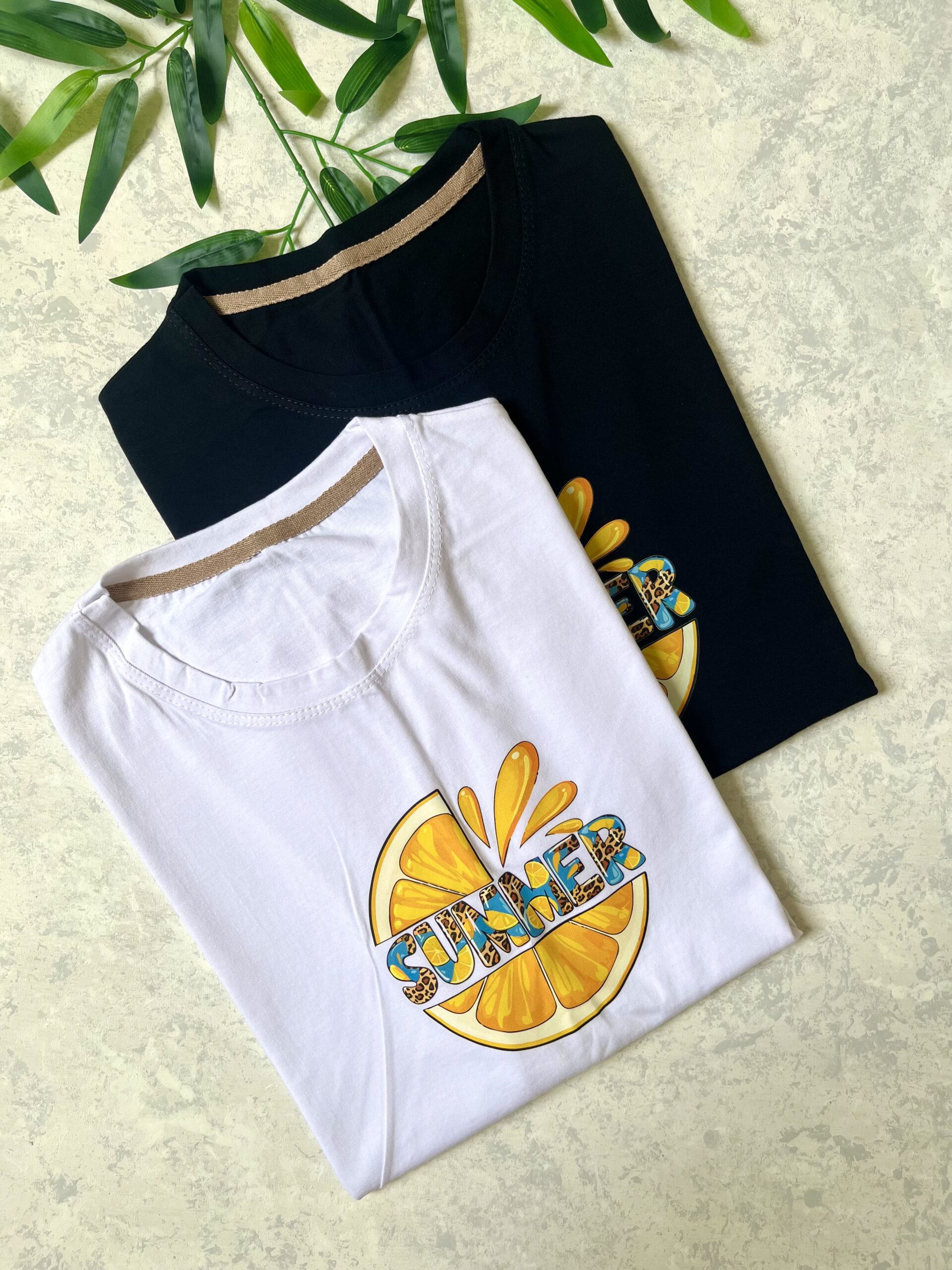 تیشرت پرتقالی summer - سفید, فری سایز
