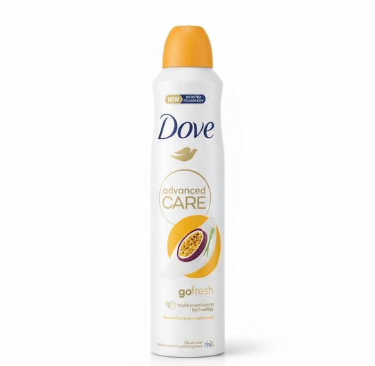 اسپری ضد تعریق زنانه داو مدل Go Fresh رایحه پشن‌فروت و لمون‌گرس ۲۵۰ میل Dove Go Fresh Passion Fruit & Lemongrass Anti-Perspirant Spray
