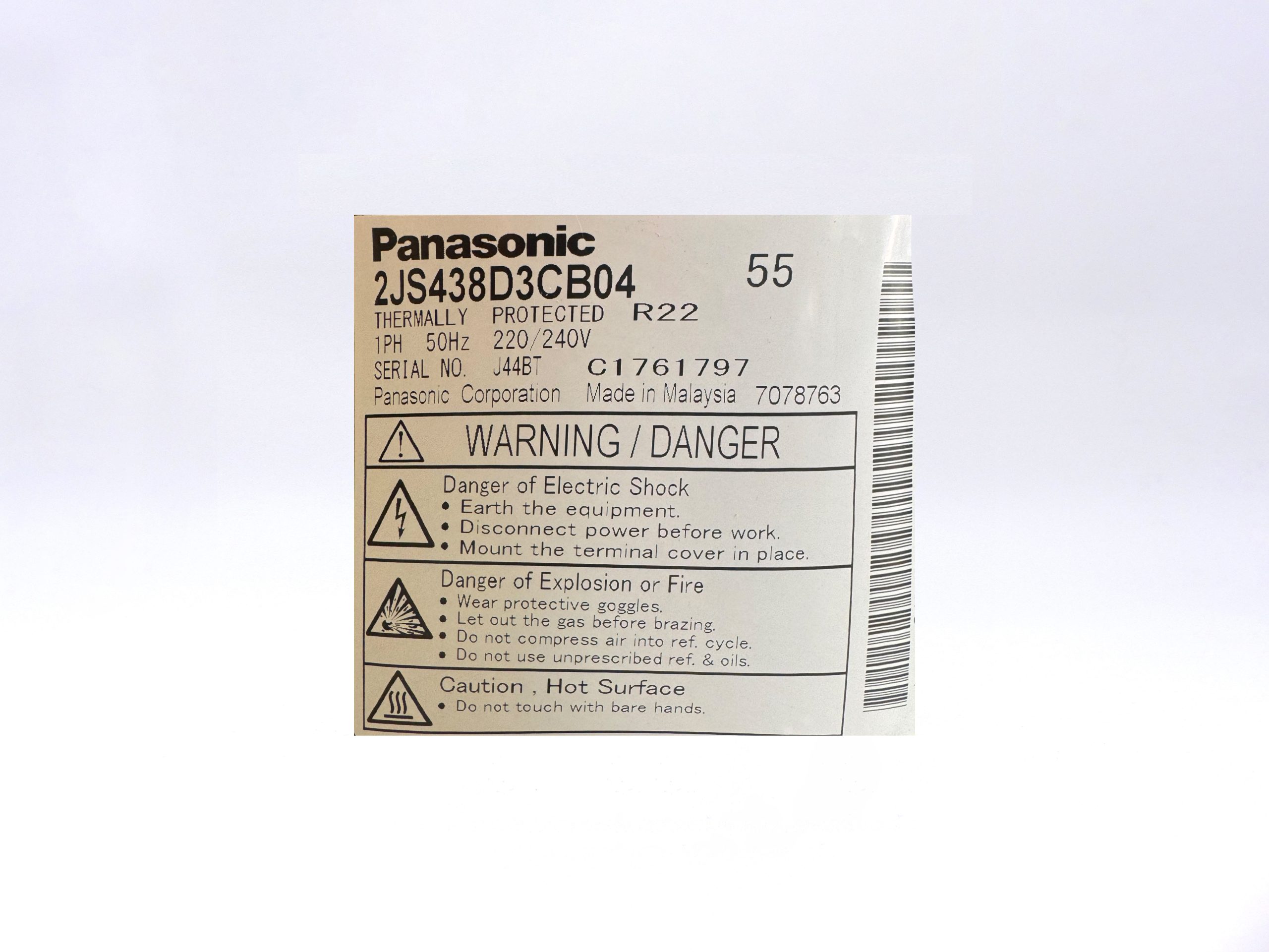 کمپرسور پاناسونیک شماره فنی 2JS438D3CB04 | آژند سرویس