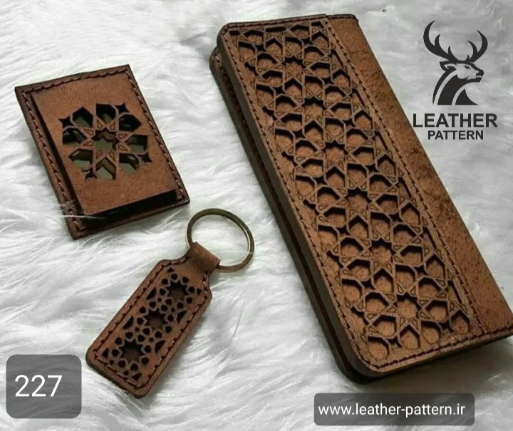 الگو کیف پول اسلیمی چرم کد P-227
