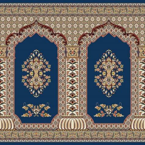 فرش سجاده‌ای محرابی طرح باستان