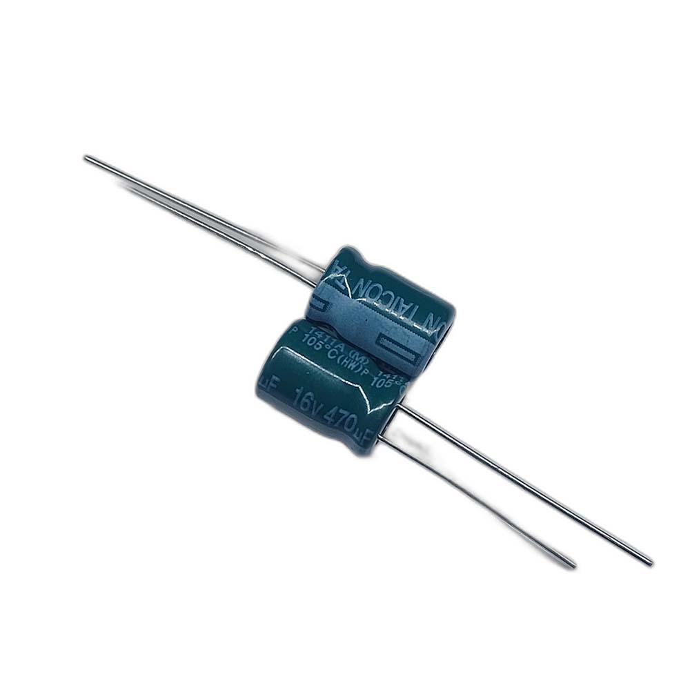 خازن الکترولیتی 470uF / 16V مارک TAICON (HW) سایز 8mmx11.5mm