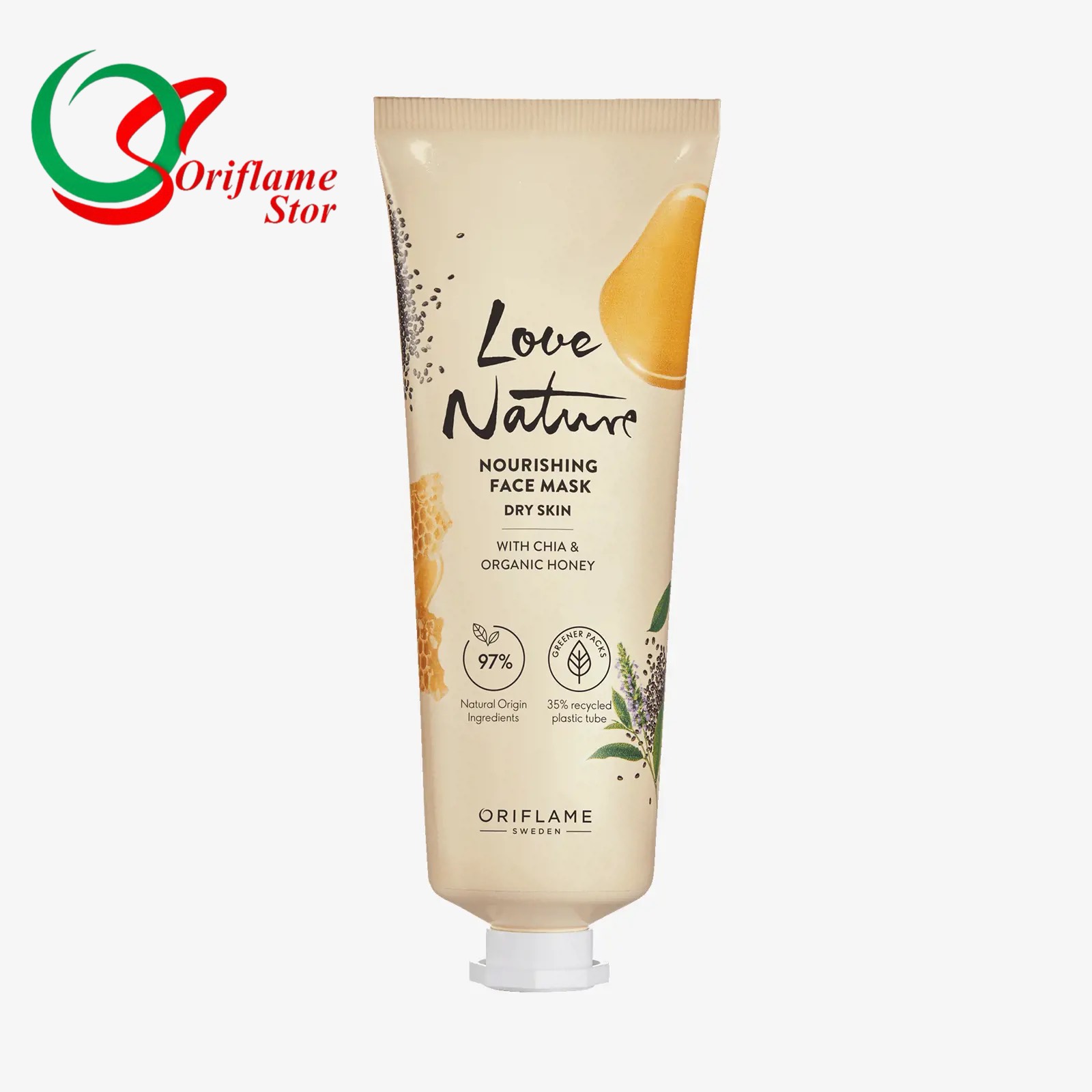 ماسک شبانه صورت مغذی با دانه چیا و عسل ارگانیک لاونیچر (47701)
