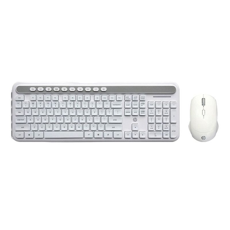 کیبورد و ماوس آکبند بی سیم اچ پی رنگ سفید مدل CS500