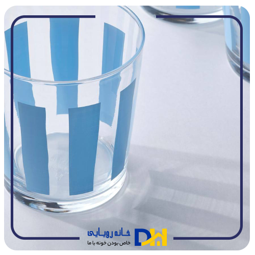 لیوان راه راه آبی ۴تایی ایکیا PILLERSTARR