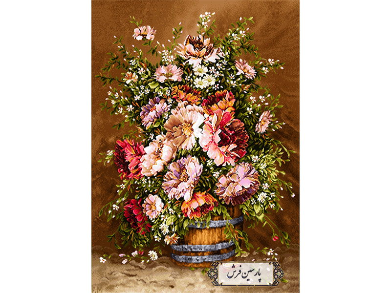 خرید نخ و نقشه تابلو فرش سبد گل زیبا - کد NG1414