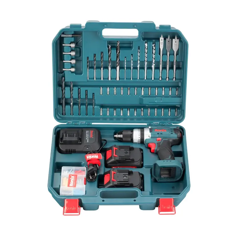 کیت دریل چکشی شارژی 20 ولت 53 پارچه مدل: RS-8619 | رونیکس