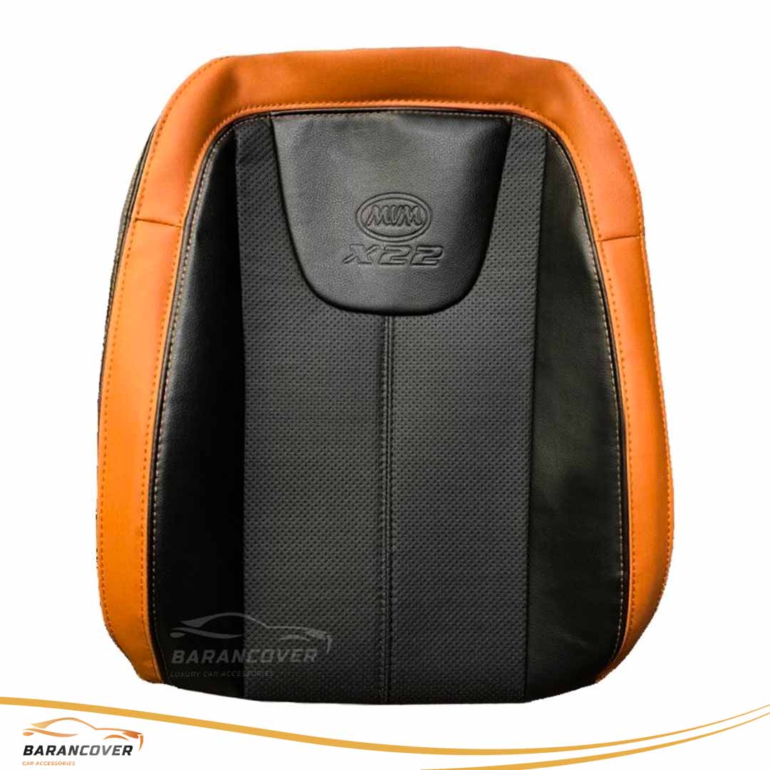 روکش صندلی ام وی ام mvm x22 pro تمام چرم وسط سوزنی تنفسی رنگ مشکی نوار مارون