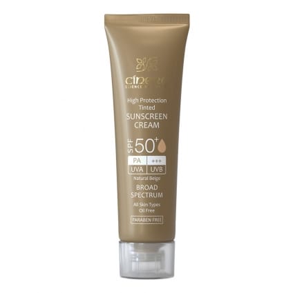 کرم ضد آفتاب بژ طبیعی فاقد چربی SPF50 مناسب انواع پوست سینره 50 میلی لیتر