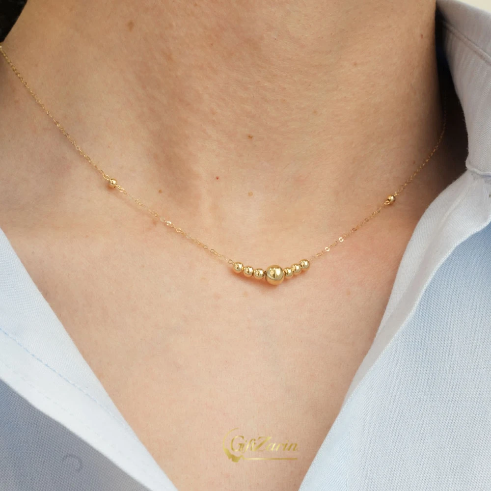 گردنبند طلا گوی زنانه N460