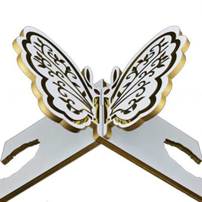 رحل MDF س25*40 طرح پروانه بزرگ سفید