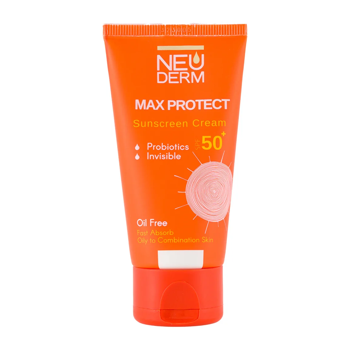 کرم ضد آفتاب بی رنگ مدل Max Protect SPF50 مناسب پوست چرب حجم 50 میلی لیتر نئودرم