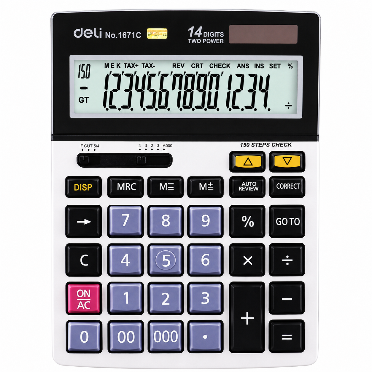 دلی ماشین حساب رومیزی 14 رقم چک کن دار کد E1671C