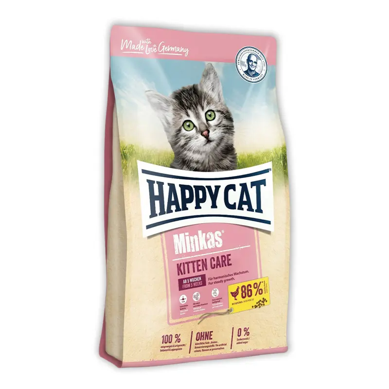 غذا خشک بچه گربه هپی کت (HAPPY CAT) کیتن 10 کیلوگرم بسته‌بندی اورجینال