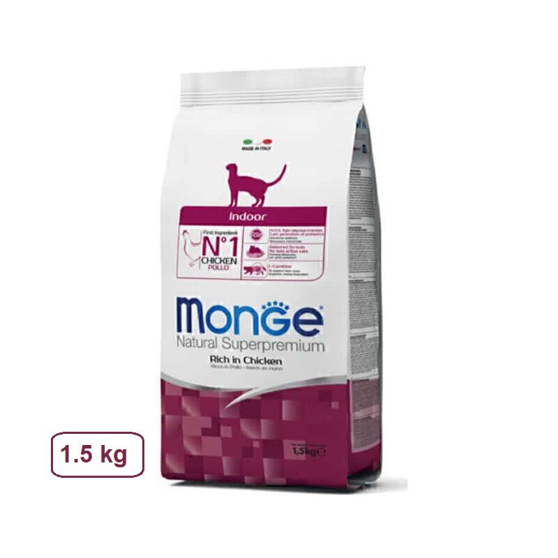 غذای خشک گربه‌ مونژه با طعم مرغ Monge Indoor Cat Food With Chicken وزن 1.5 کیلوگرم