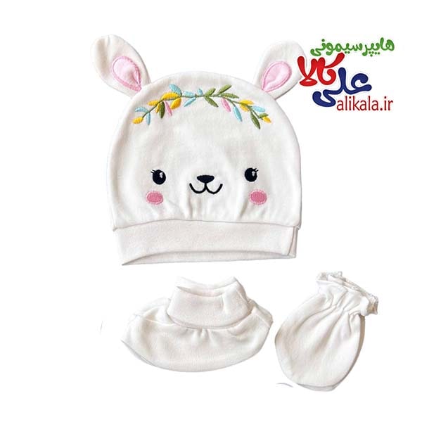 ست کلاه و دستکش و پاپوش نوزادی EM طرح Papo