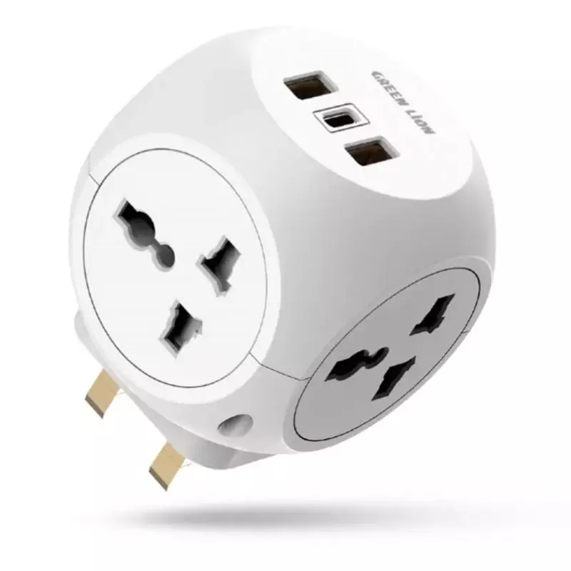 آداپتور مسافرتی چند پورت گرین لاین Green Lion Multi Port Travel Adapter GNMPTLAD4WWH9