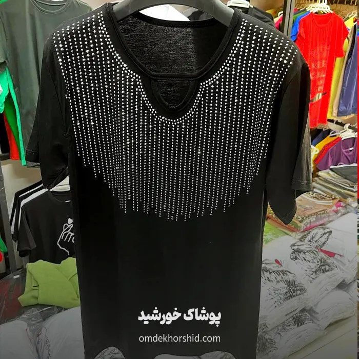 تیشرت مشکی نگینی کد 2
