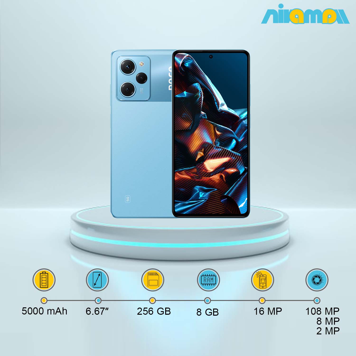 گوشی موبایل شیائومی مدل Poco X5 Pro 5G دوسیم کارت ظرفیت 256 گیگابایت و رم 8 گیگابایت
