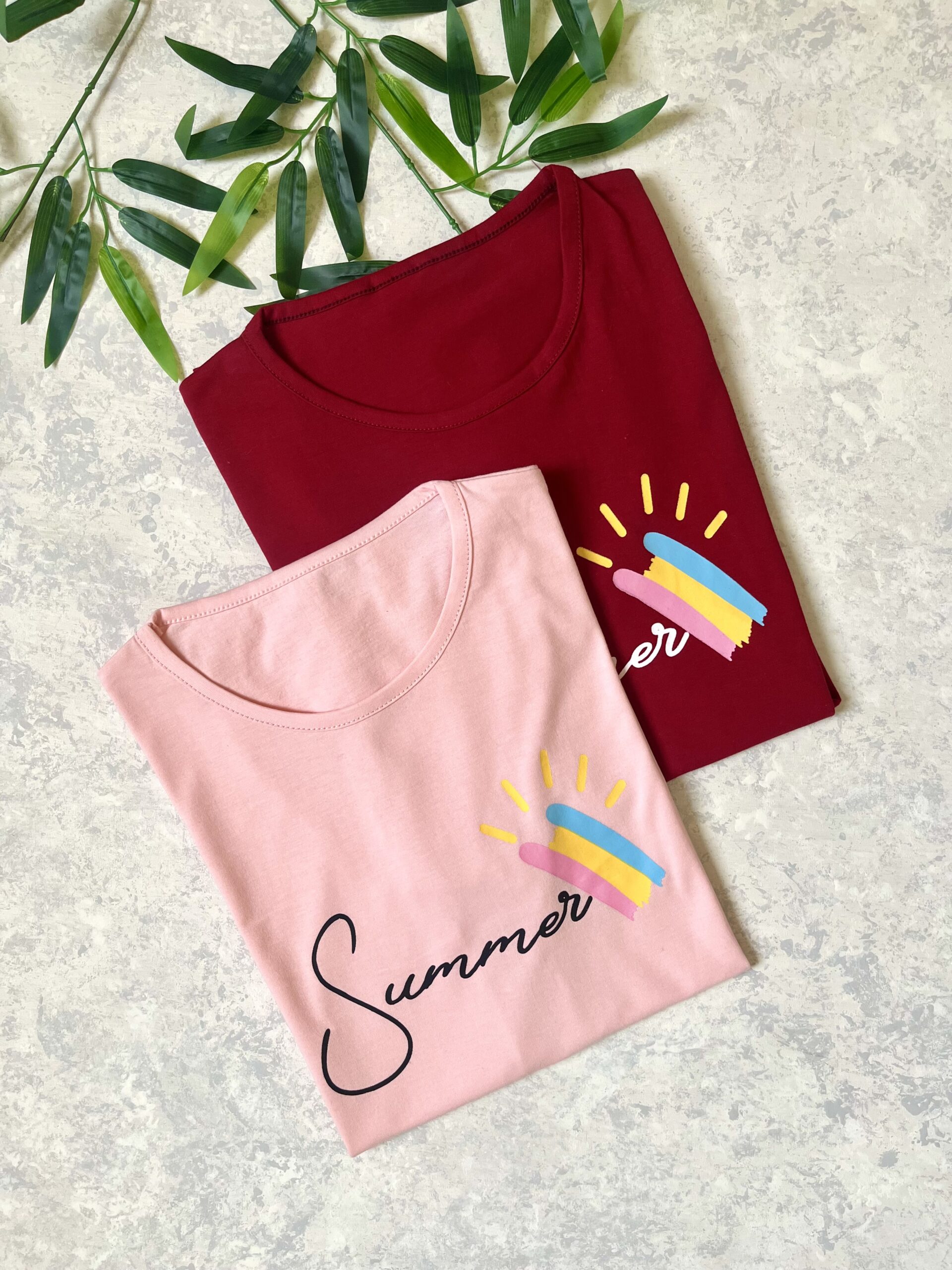 تیشرت summer - اناری, فری سایز