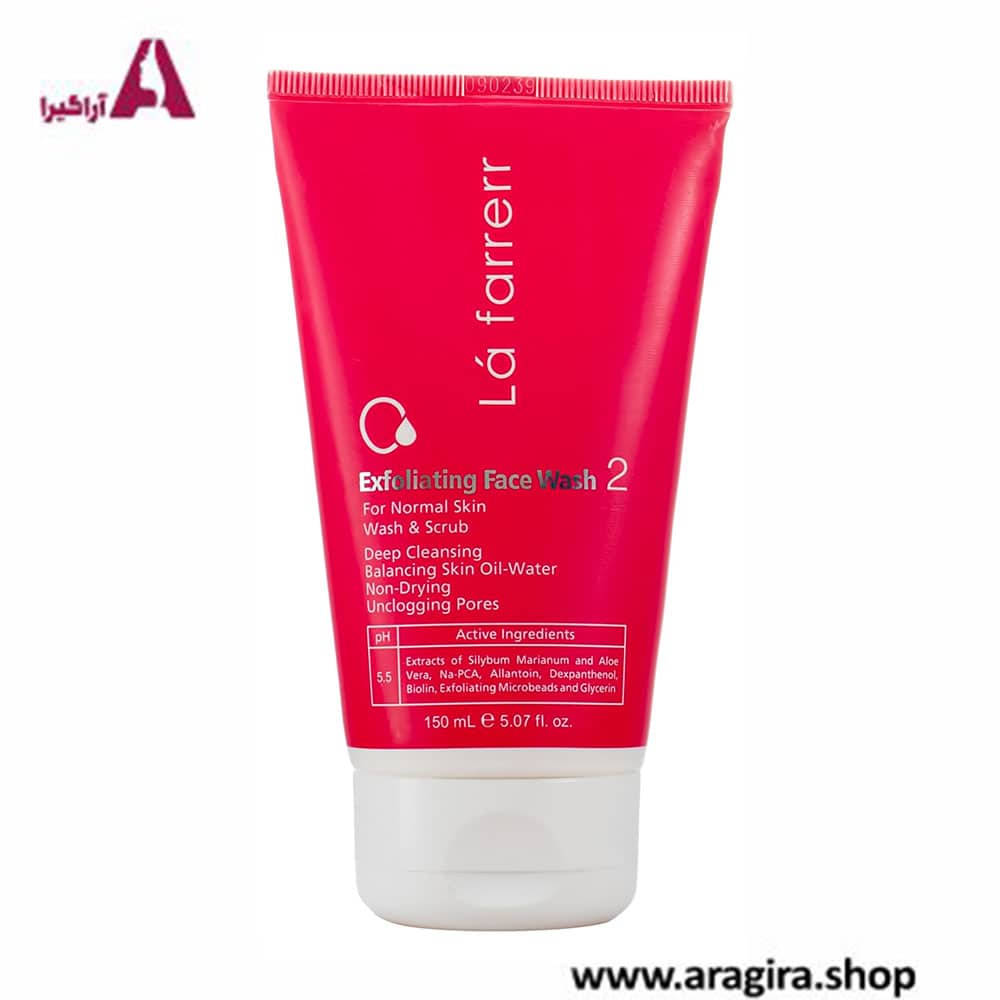 ژل شستشوی صورت مخصوص پوست های نرمال 2 لافارر 150ml