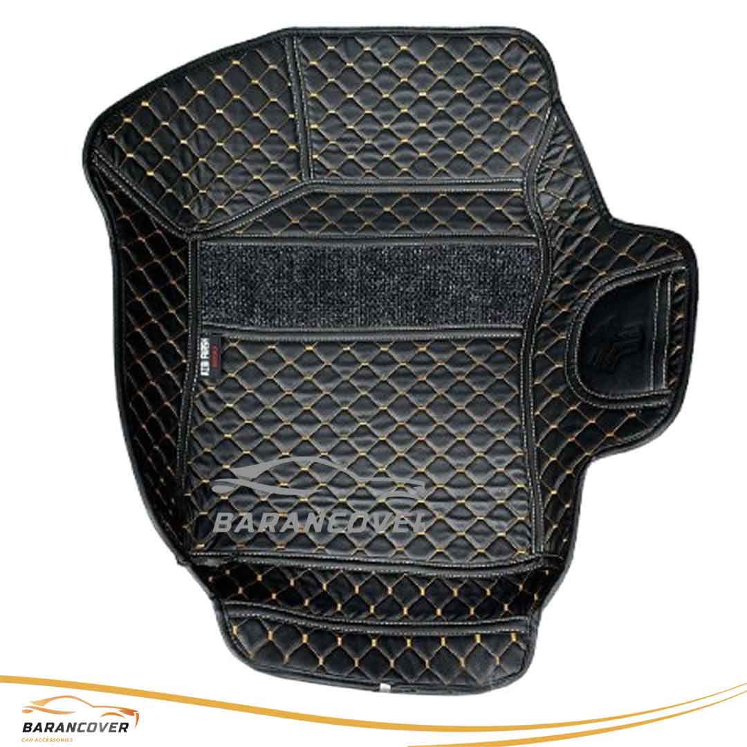 کفپوش گلدوزی 6 بعدی موکت دار کوییک رنگ مشکی دوخت مارون