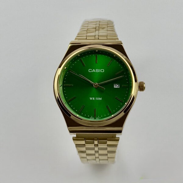 ساعت مردانه کاسیو casio c791 طلایی صفحه سبز (E) (nx)
