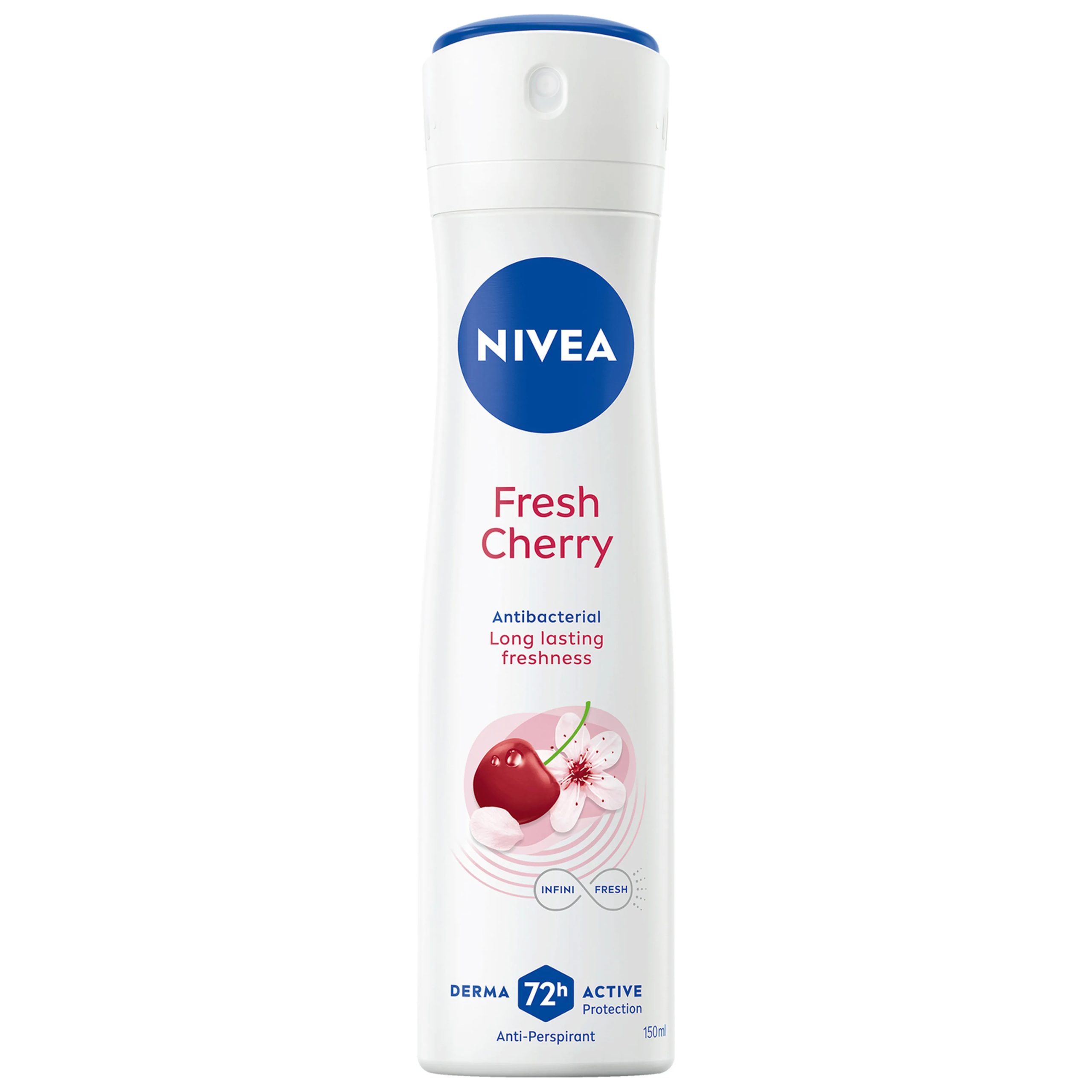 اسپری ضد تعریق زنانه نیوا Fresh Cherry حجم 150 میل ماندگاری 72 ساعته Nivea Fresh Cherry For Women Spray