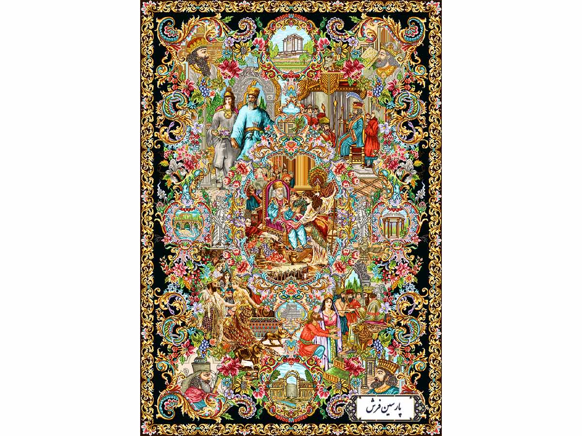 نخ و نقشه تابلو فرش طرح سلاطین - کد NP4947
