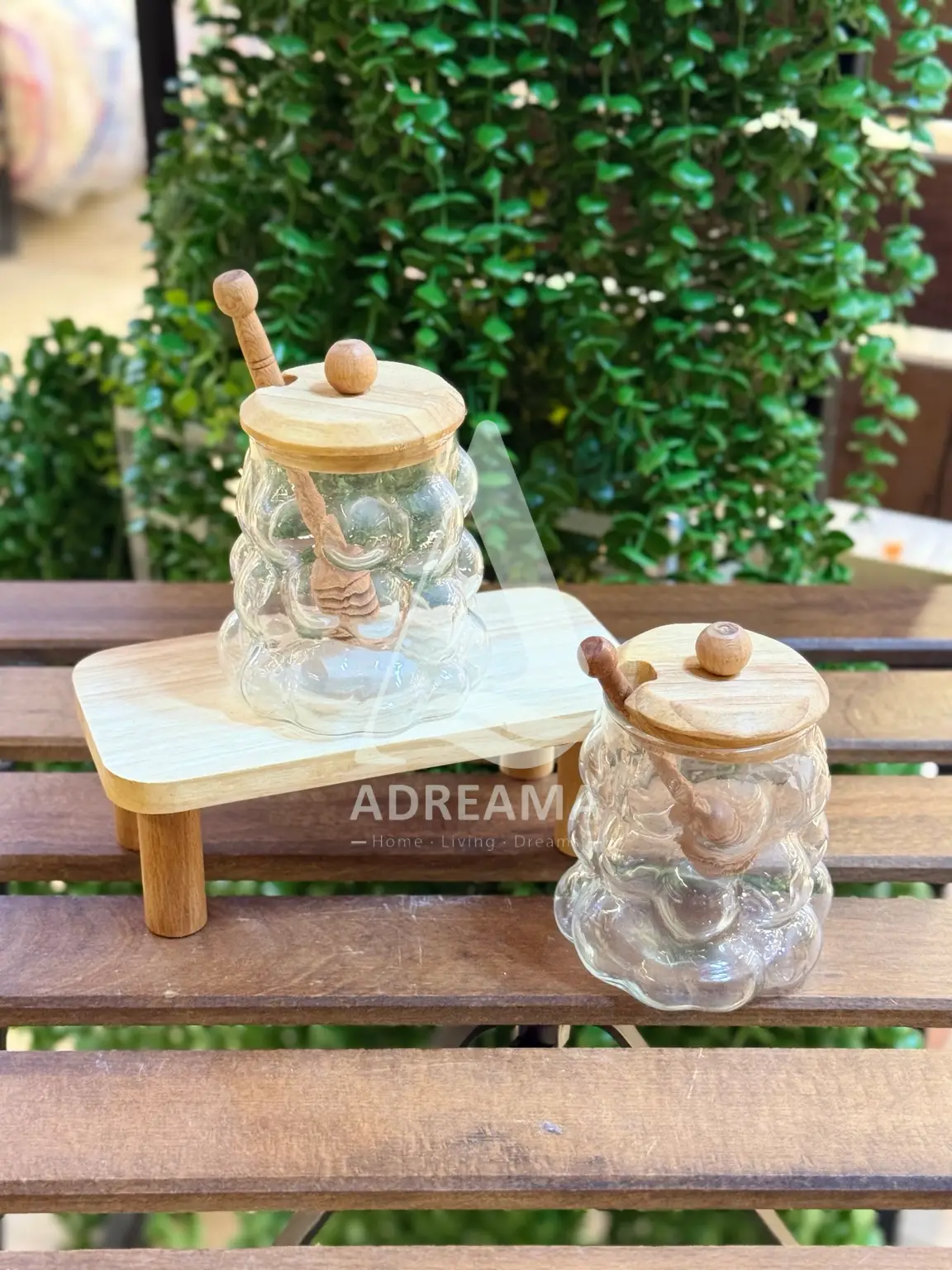 عسلخوری شیشهای حبابی مدل دیاموند
