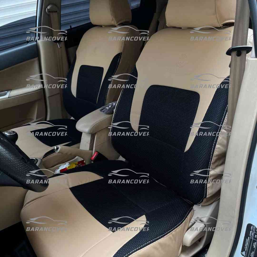 روکش صندلی برلیانس H330 چرم پارچه رنگ مشکی کرم