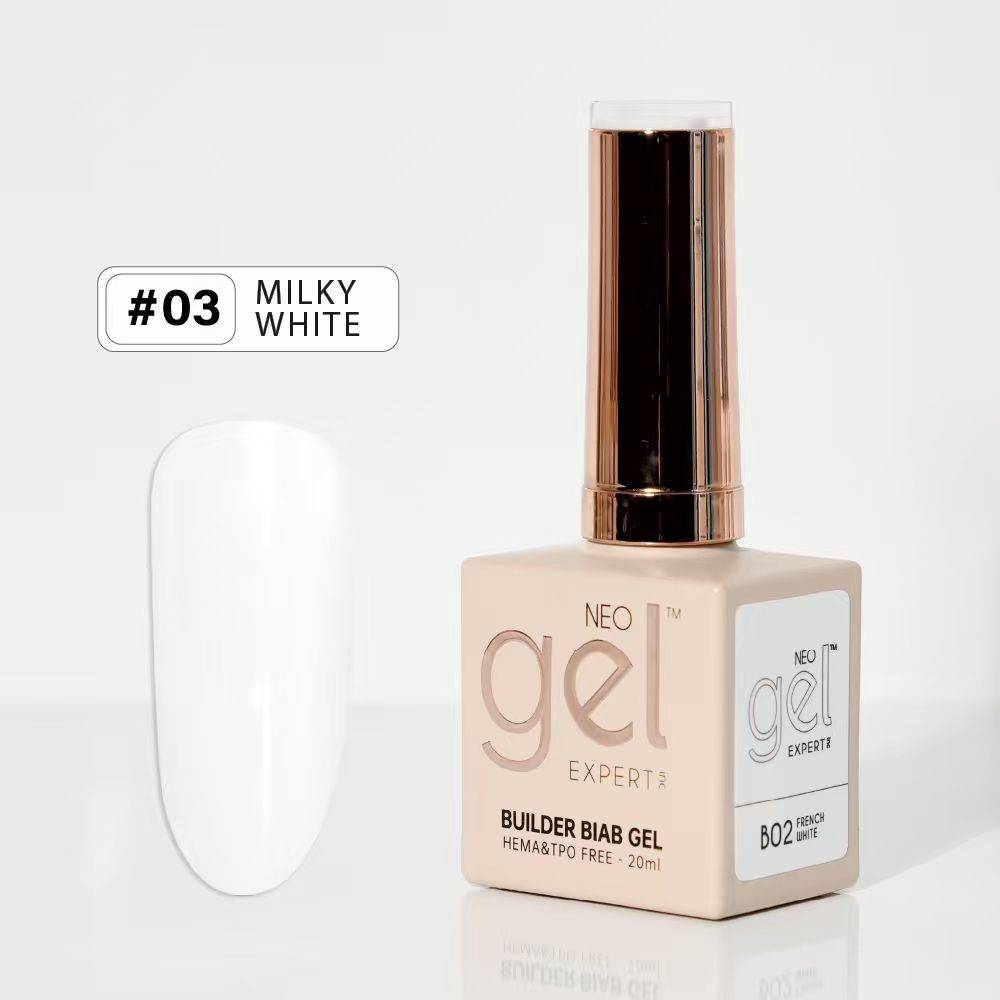 بیلدر ژل فرچه ای نئوژل رنگ سفید شیری -کد 03 milky white