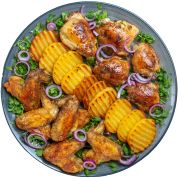 سینی سیب زمینی و مرغ