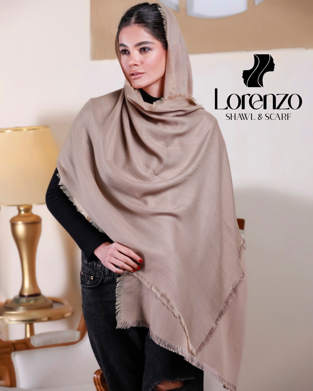 شال مینیاتور دور ریش ساده
