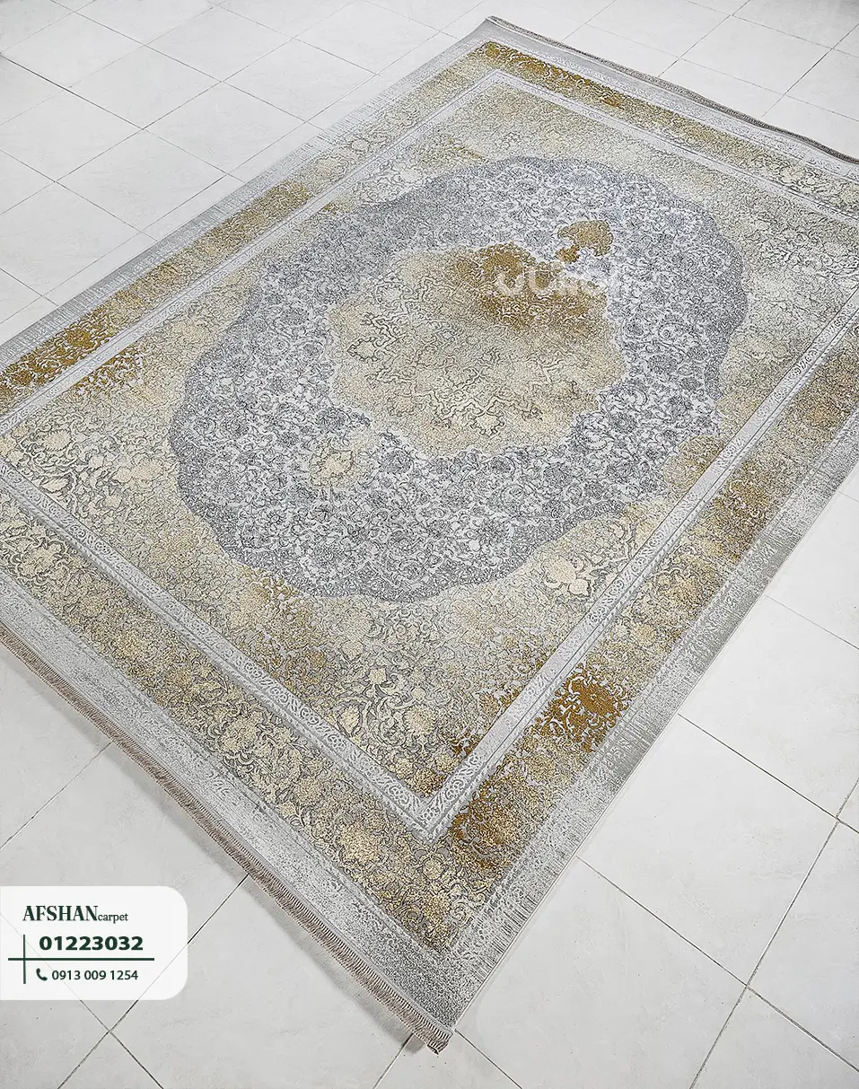 فرش 1200 شانه گل برجسته طرح وینتیج افسون کد 01223032 آرین