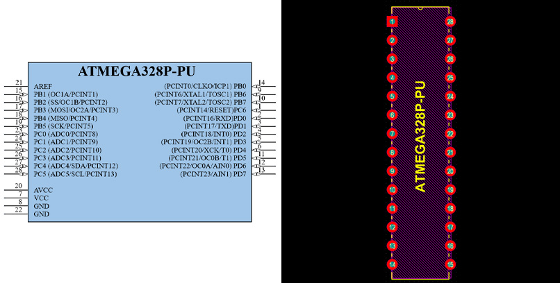 فوت پرینت ATMEGA328P-PU
