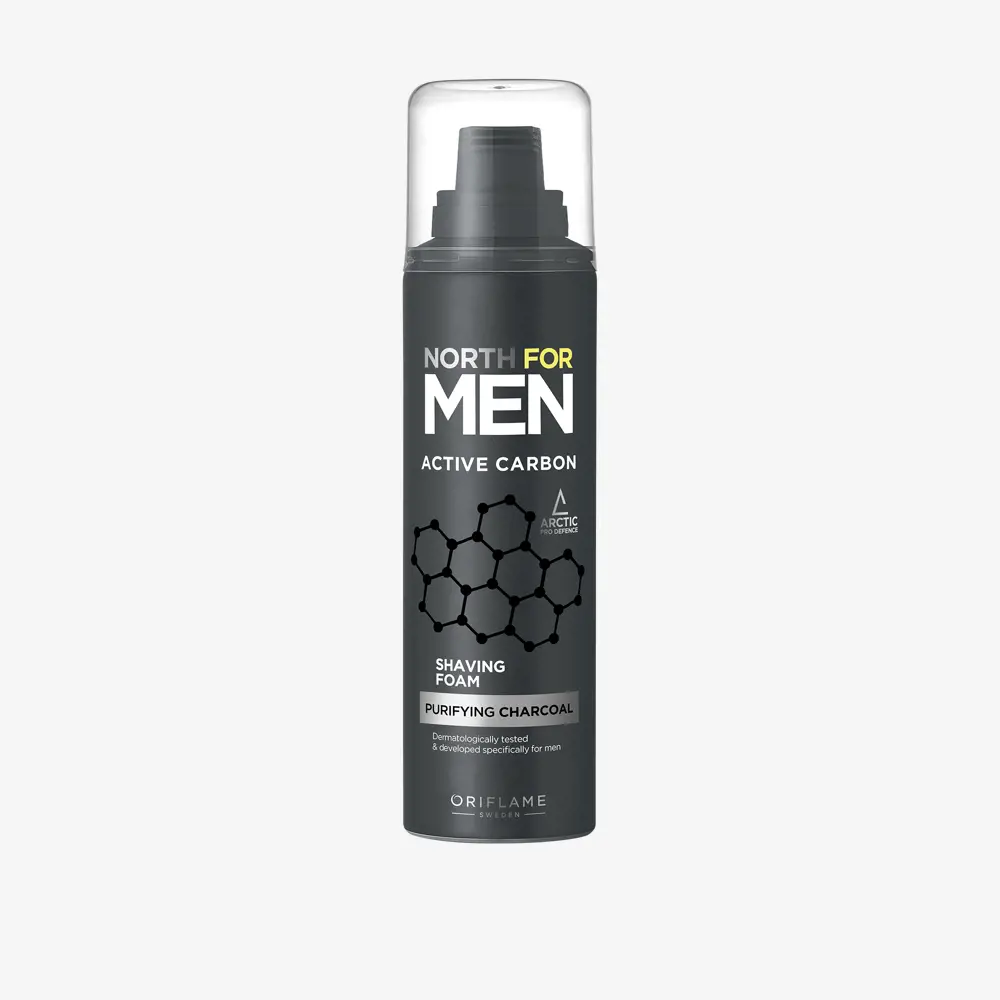 فوم اصلاح کربن اکتیو ویژه آقایان مدل north for men اوریفلیم 200 میل