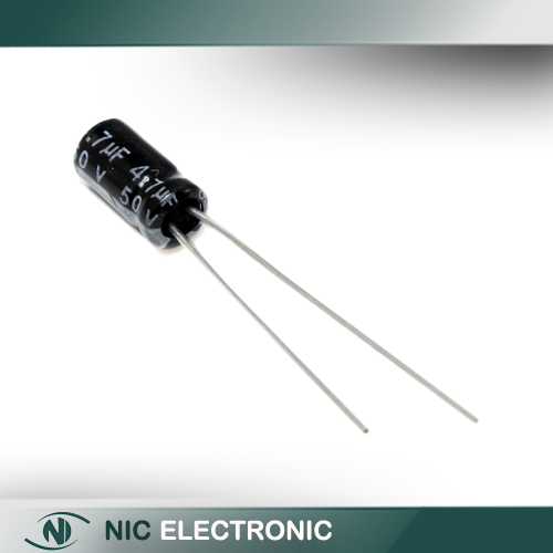 خازن الکترولیتی 4.7UF50V-5X11-105C-BLACK