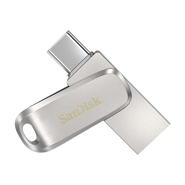 فلش مموری سن دیسک مدل Luxe ظرفیت 32 گیگابایت سرعت خواندن 150 مگابایت بر ثانیه اتصال USB-C طراحی ساده و وزن 19 گرم - نقره ای