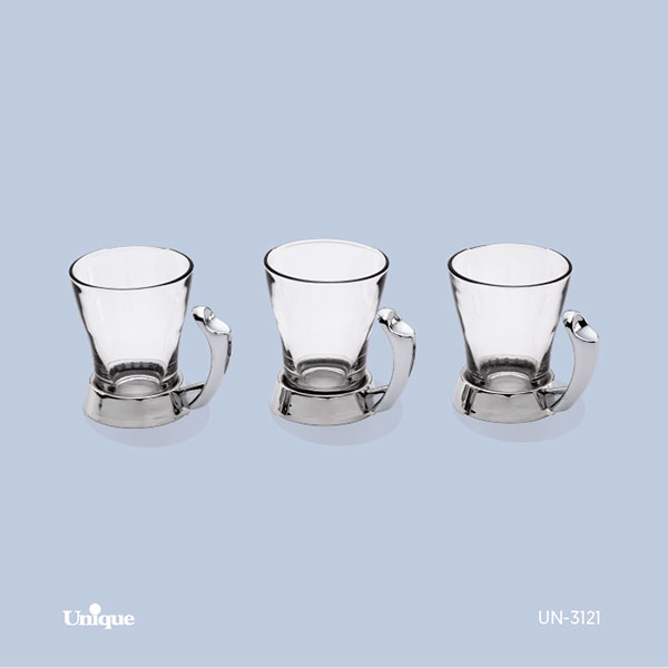 ست چایخوری پا فیلی کروم یونیک کد UN-3121