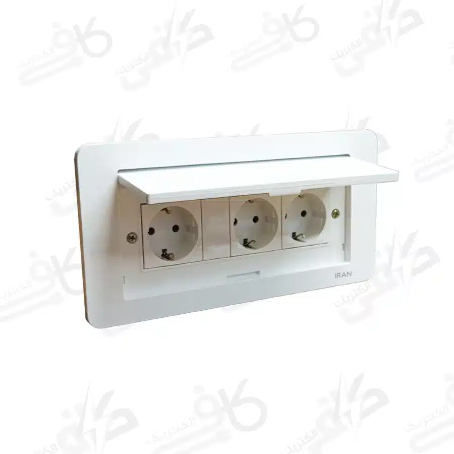 پریز کابینتی میزی توکار سفید ایران الکتریک