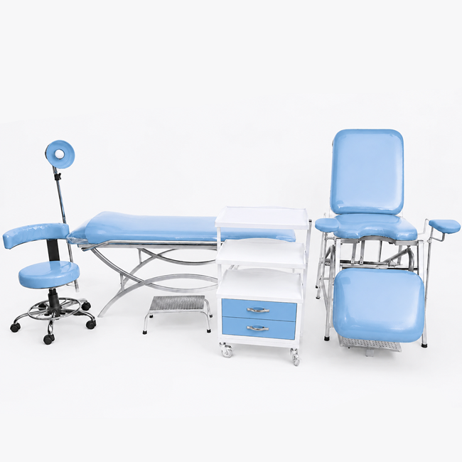 ست تجهیزات تخت و ترالی مطب زنان مدل بنفشه