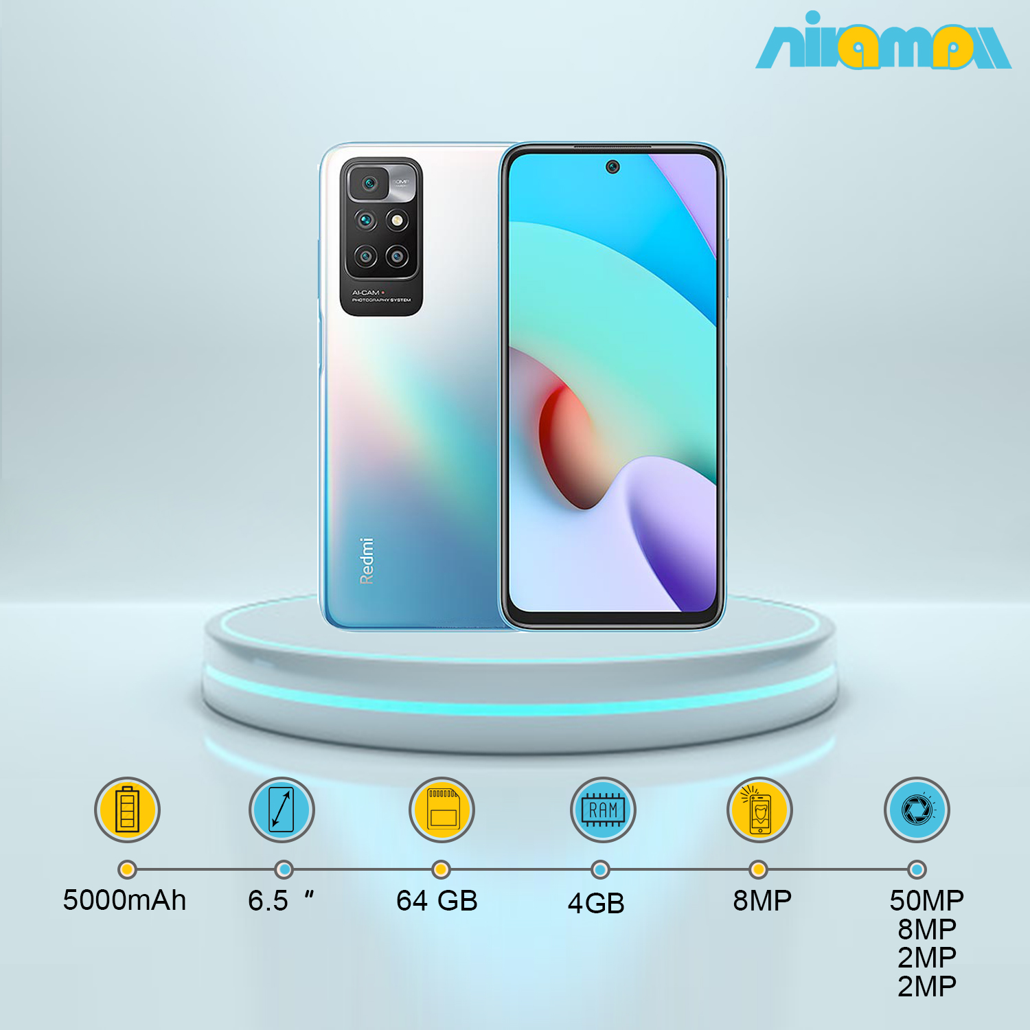 گوشی موبایل شیائومی مدل (2022)Redmi 10 دو سیم کارت ظرفیت 64 گیگابایت و رم4 گیگابایت