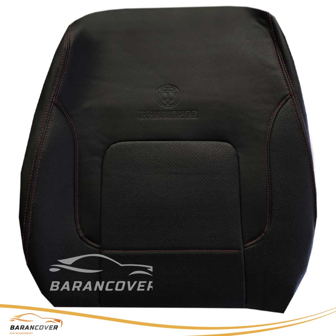 روکش صندلی برلیانس H330 چرم رنگ مشکی دوخت قرمز