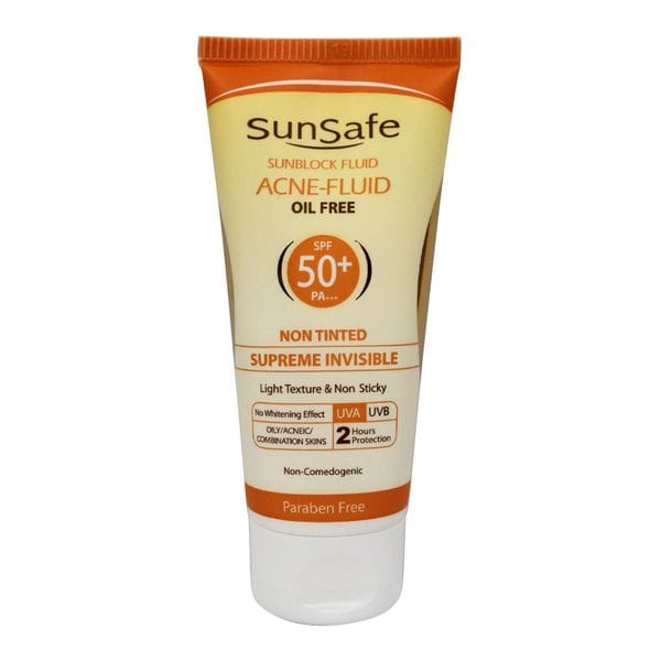 ضد آفتاب فاقد چربی فلوئید آکنئیک +SPF50 سان سیف